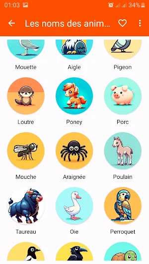 Les animaux en français Screenshot 2