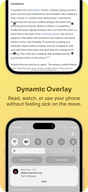 Motion Cues - Stop CarSickness Screenshot 3