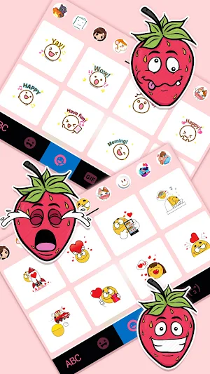 Pink Strawberry Keyboard Background Screenshot 3