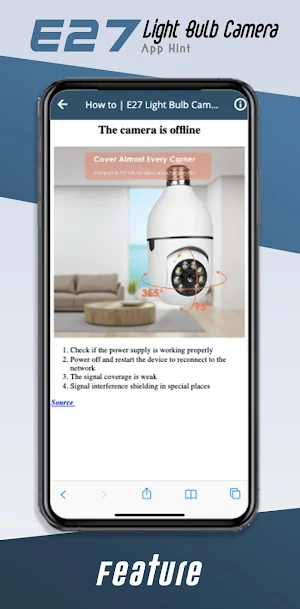 E27 Light Bulb Camera app Hint Screenshot 1