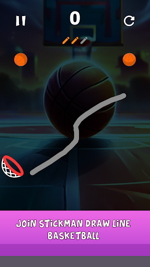 Stickman Draw Line Basketball Screenshot 2