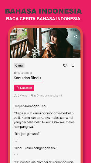 Roman - baca cerita pendek Screenshot 1