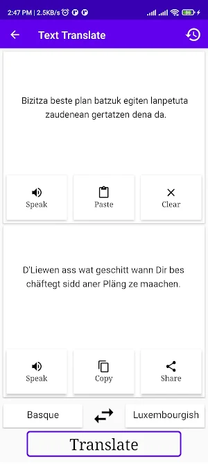 Basque To Luxembourgish Trans Screenshot 1