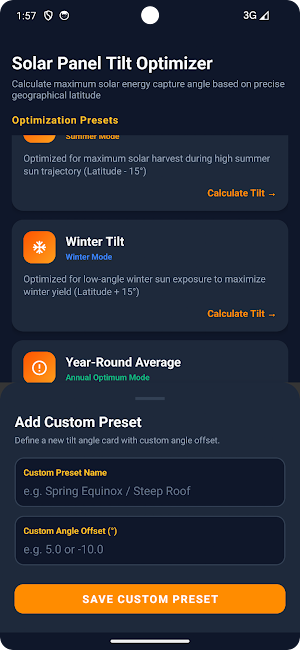 Panel Tilt Optimizer Screenshot 0