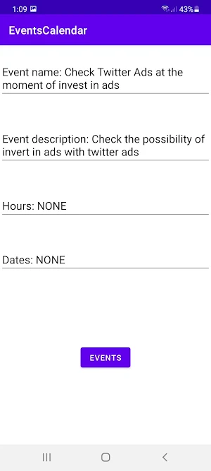 EventsCalendar Screenshot 1