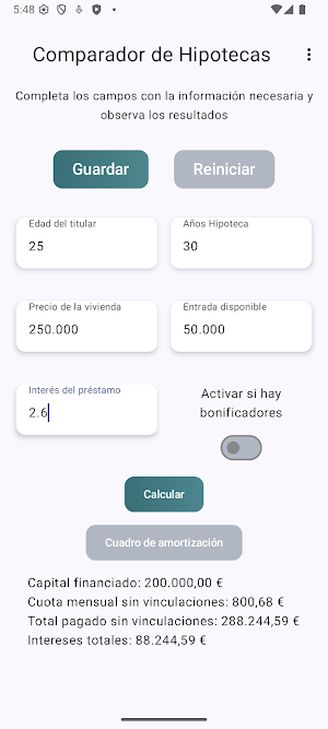 Comparador de Hipotecas Screenshot 1