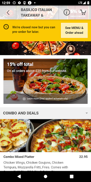 Basilico Italian takeaway Screenshot 2