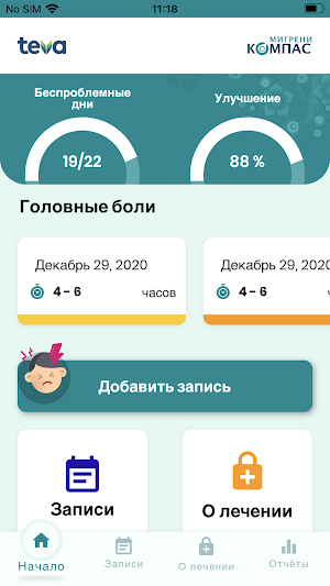 Компас мигрени - Головные боли под контролем! Screenshot 0