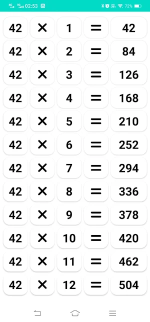 Math Tables -  (1 to 100) Screenshot 2