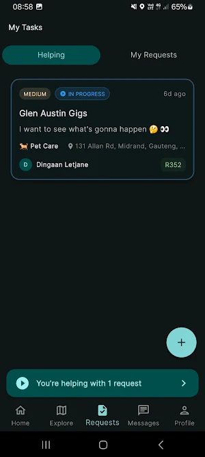 HelpCom - Offer help to others Screenshot 1