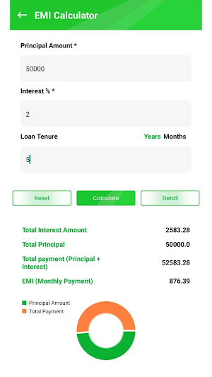 Easy EMI Loan Calculator Screenshot 3