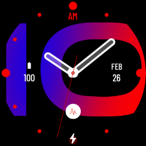 Hybrid Blue Red Watch Face Screenshot 3