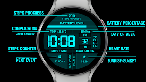 Sci-Fi Digital Pro Watch Face Screenshot 0