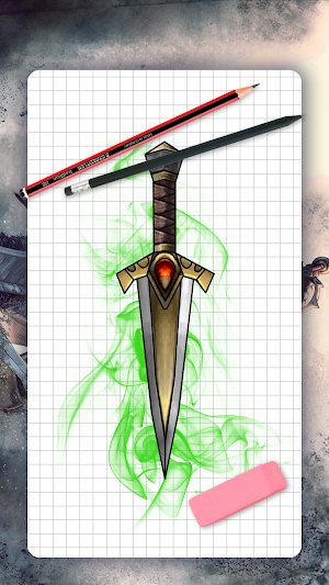 How to draw weapons. Daggers. Step by step lessons Screenshot 0