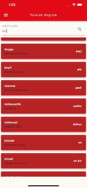 Turkish English Dictionary Screenshot 3