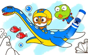 Pororo Dinosaur Sketchbook - Kids Painting Screenshot 1