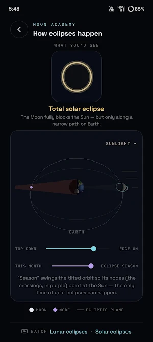 Moon Explorer - 3D Moon Phases Screenshot 1
