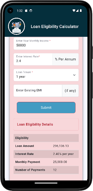 Loan Eligibility Calculator Screenshot 3