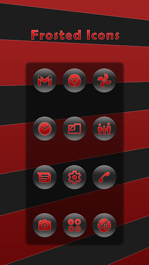 Frosted Red On Gray Icons Screenshot 0