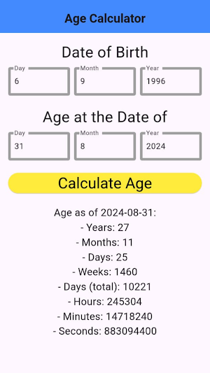 Age Calculator Birth Detector Screenshot 2