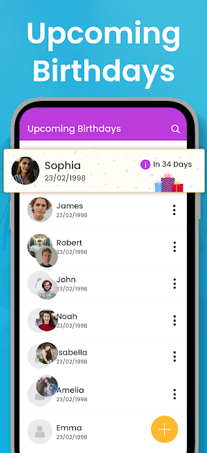 Birthday Reminder Calendar App Screenshot 2