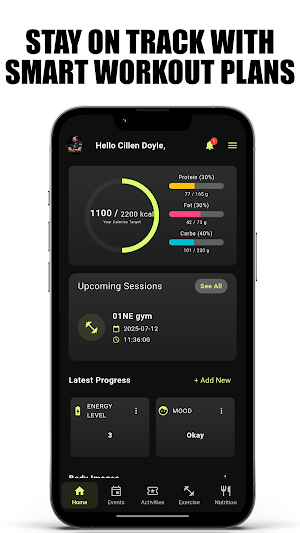 01NE Fitness App Screenshot 1
