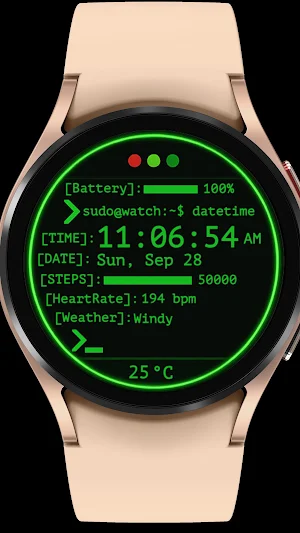 Linux Command Line Watch Face Screenshot 3