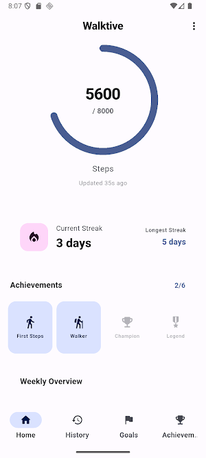 Walktive: Step Tracker & Goals Screenshot 0