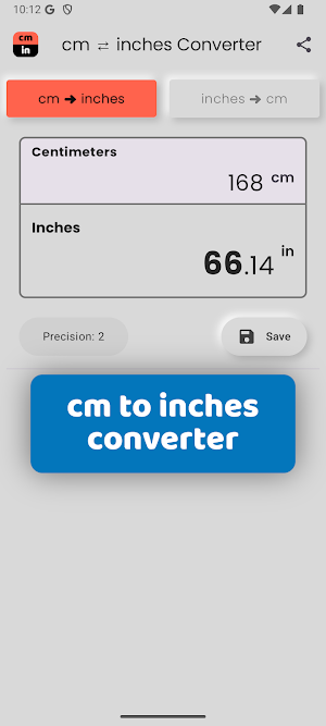 cm inches Converter Screenshot 0