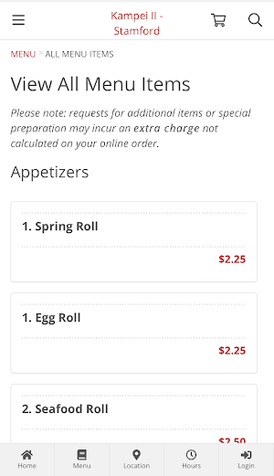 Kampei II - Stamford Online Ordering Screenshot 3