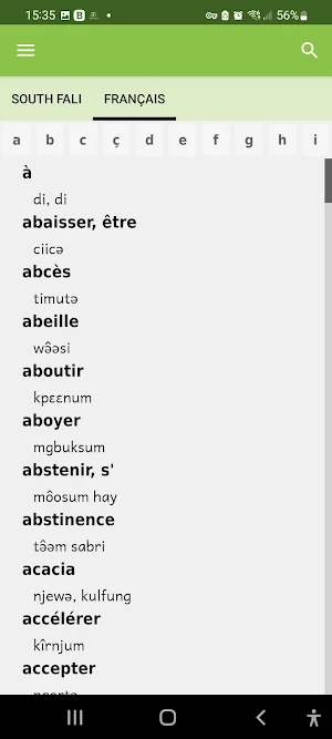 Fali Tingling Dictionary Screenshot 2