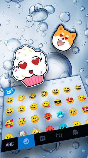 Water Bubbles Keyboard Background Screenshot 2