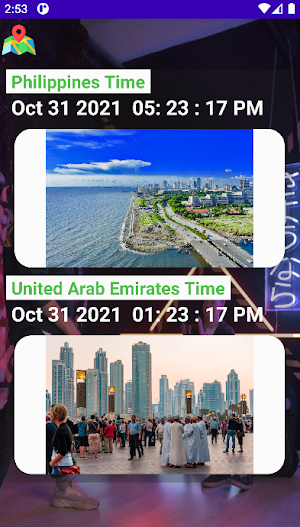 Philippines-UAE Timezone Clock Screenshot 0