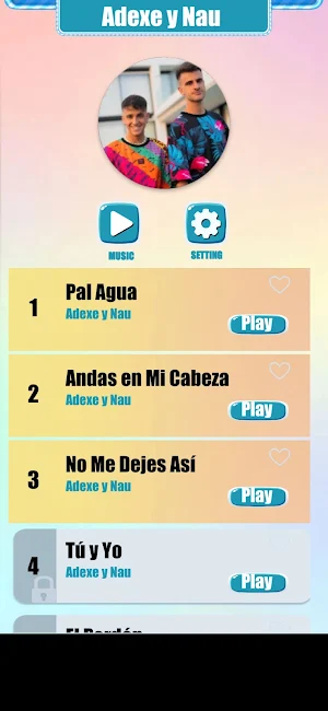 Adexe y Nau Music Tiles Game Screenshot 0