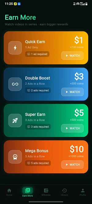 Earn Money Watching Video Screenshot 1