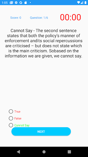 Verbal Reasoning Test Screenshot 3