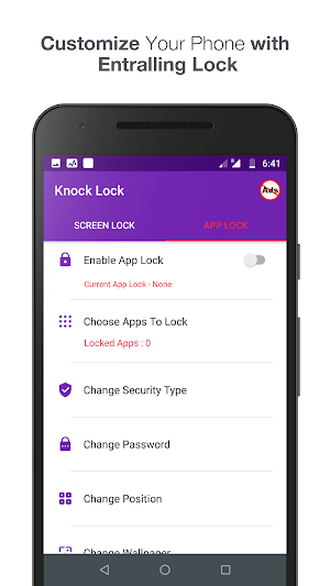 Knock lock screen - Applock Screenshot 1