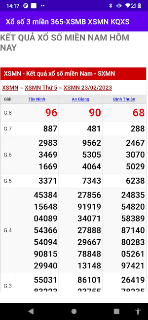 Xổ số 3 miền 365-XSMB-MT-MN Screenshot 3