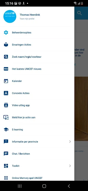 UNICEF NL Actienetwerk Screenshot 2