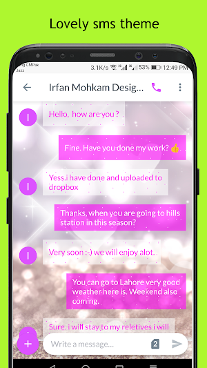 Perfume SMS Dual Theme Screenshot 0