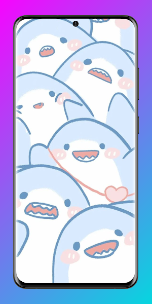 Kawaii Shark Wallpaper 4K Screenshot 1