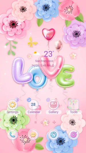 Pastel Love Balloons-Wallpaper Screenshot 0