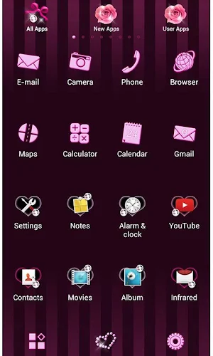 Sharp Theme Hearts & Stripes screenshot 2