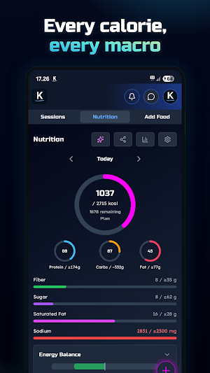 Kurvi: Gym, Nutrition & AI Screenshot 1