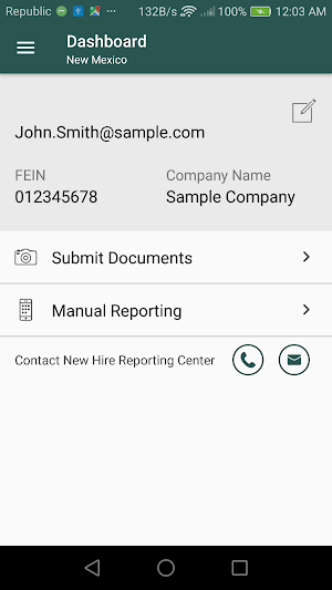 MAXIMUS New Hire Reporting Screenshot 1