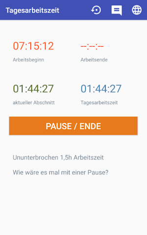 Tages-Arbeitszeit Screenshot 3