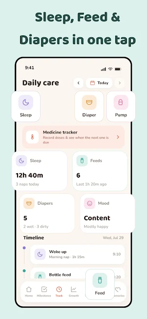 Baby Tracker: Milestones, Feed Screenshot 1