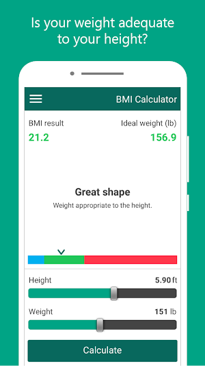 My BMI: Ideal Weight and BMI Calculator Screenshot 0