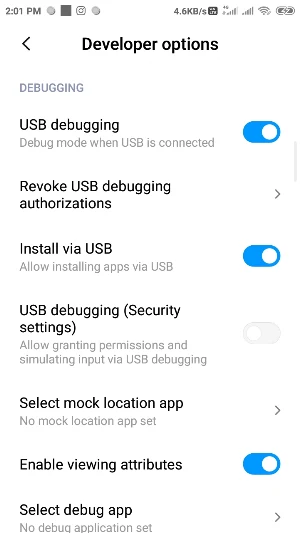Developer Options Direct Screenshot 2
