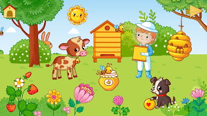 Funny Farm for toddlers. Kids puzzle with animals! Screenshot 0